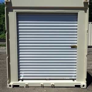 6ft Wide x 6ft 4in Tall Roll Door in Container End Replacing Stock Doors