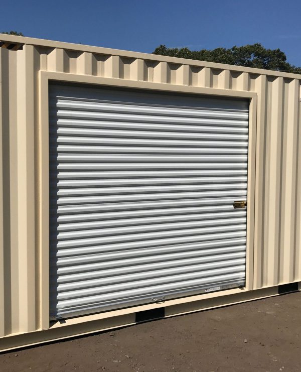 10ft Wide x 7ft 4in Tall Roll Door in High Cube Container Side