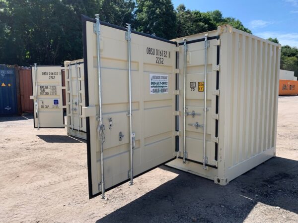 20ft Open Side Shipping Container Standard Height Wind and Watertight New Beige