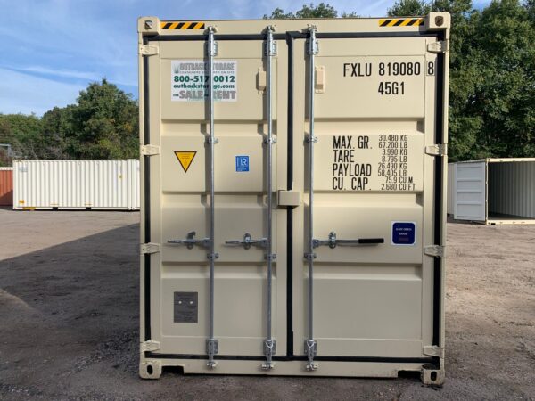 40ft New High Cube Double Door Shipping Container Wind And Watertight Beige - Image 3