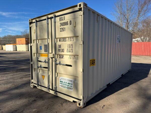 20ft New Double Door Shipping Storage Container Wind And Watertight Beige - Image 9
