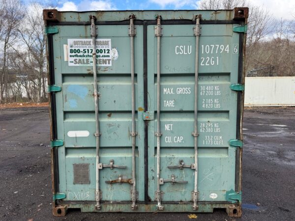 20Ft Used Shipping Storage Container Wind And Watertight Green - Image 3
