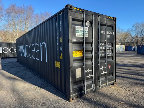 40ft Gently Used 2021 High Cube Shipping Storage Container Wind And Watertight Black - Image 17