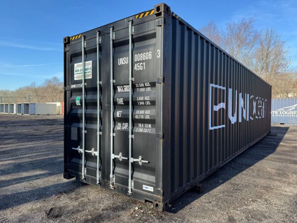 40Ft Gently Used 2022 High Cube Shipping Storage Container Wind And Watertight Black - Image 6