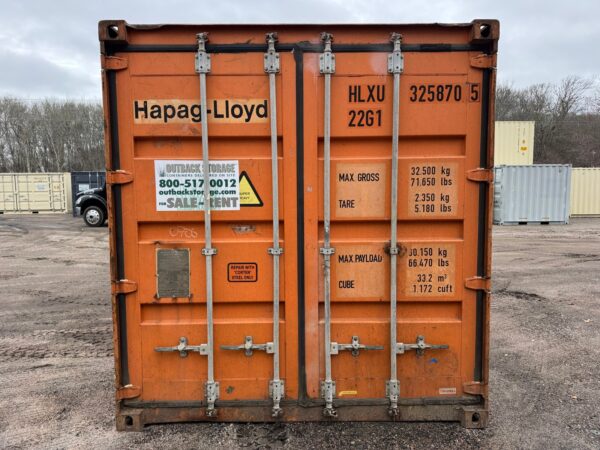 20Ft Used Shipping Storage Container Wind And Watertight Orange - Image 3
