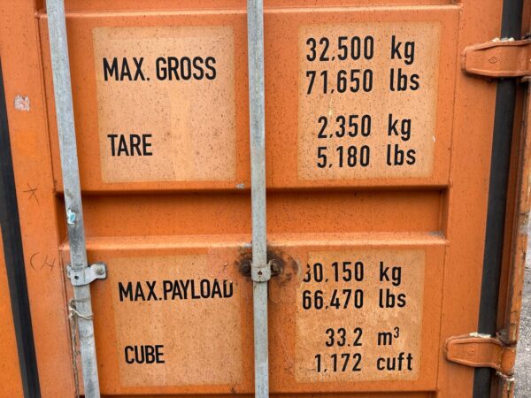 20Ft Used Shipping Storage Container Wind And Watertight Orange - Image 5