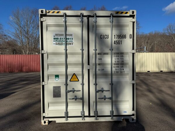 40Ft Gently Used With Mods High Cube Shipping Storage Container Wind And Watertight Beige - Image 3