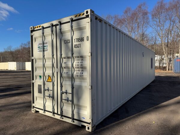 40Ft Gently Used With Mods High Cube Shipping Storage Container Wind And Watertight Beige - Image 6
