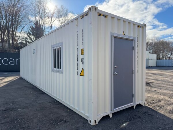 40Ft Gently Used With Mods High Cube Shipping Storage Container Wind And Watertight Beige