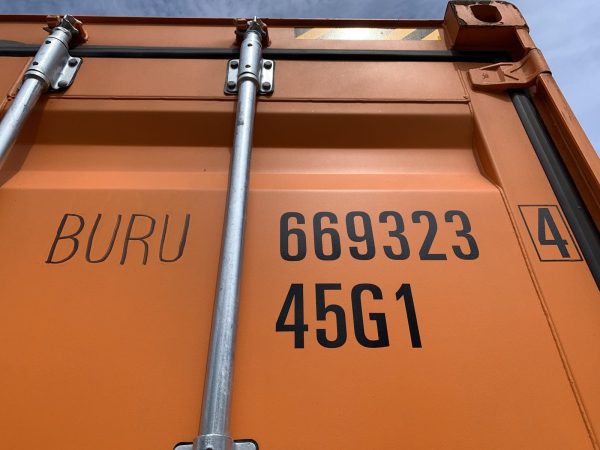 40ft High Cube Shipping Container Wind and Watertight High Visibility Orange - Image 2