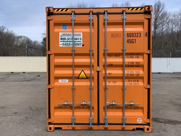 40ft High Cube Shipping Container Wind and Watertight High Visibility Orange - Image 3