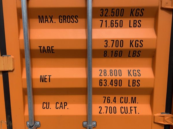 40ft High Cube Shipping Container Wind and Watertight High Visibility Orange - Image 5