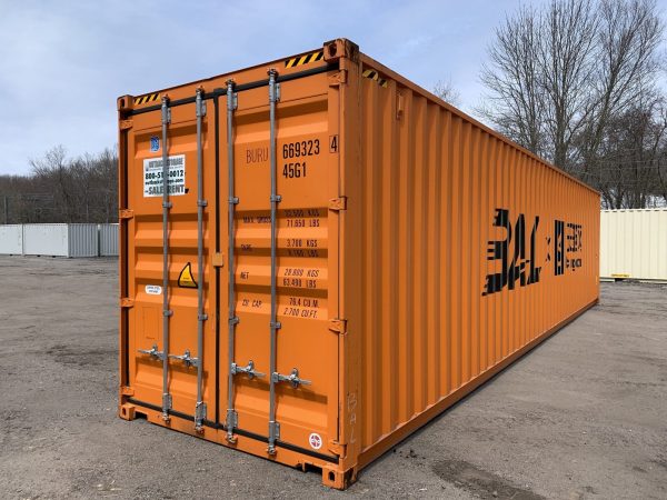 40ft High Cube Shipping Container Wind and Watertight High Visibility Orange - Image 6