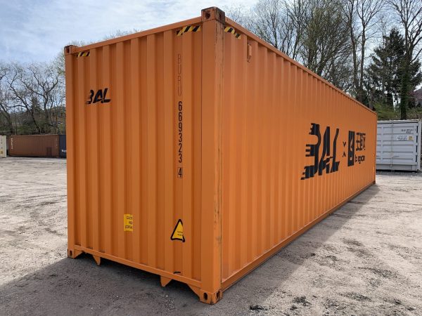 40ft High Cube Shipping Container Wind and Watertight High Visibility Orange - Image 10