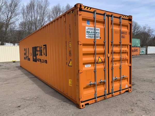 40ft High Cube Shipping Container Wind and Watertight High Visibility Orange - Image 12
