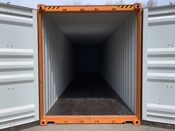 40ft High Cube Shipping Container Wind and Watertight High Visibility Orange - Image 14