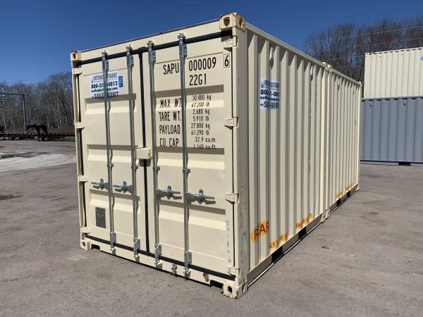 20ft Duo Con Double Door Shipping Container Wind and Watertight Beige - Image 9