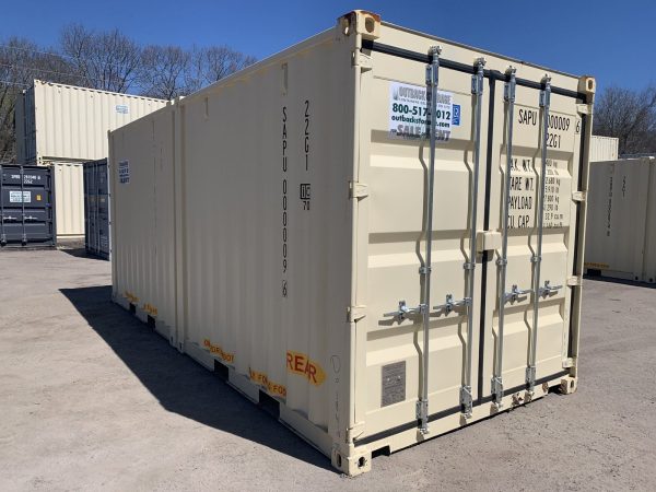 20ft Duo Con Double Door Shipping Container Wind and Watertight Beige - Image 15