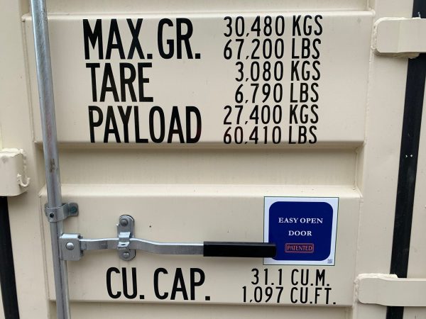 20ft Open Side Shipping Container Standard Height Wind and Watertight Beige - Image 7