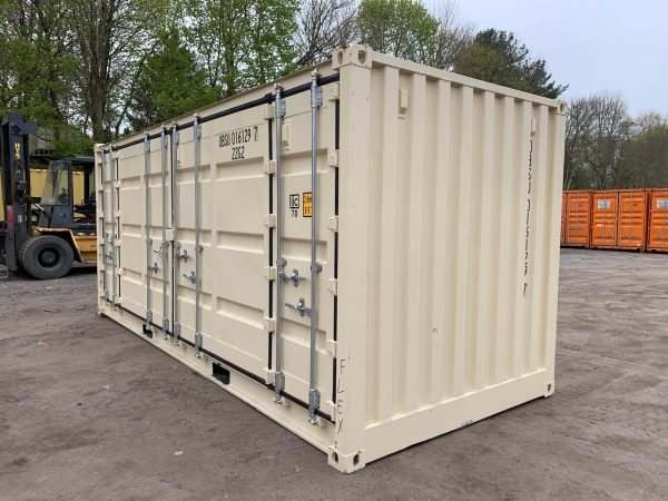 20ft Open Side Shipping Container Standard Height Wind and Watertight Beige - Image 11