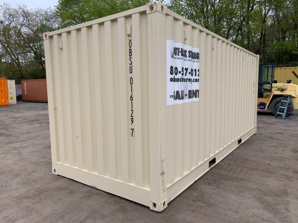 20ft Open Side Shipping Container Standard Height Wind and Watertight Beige - Image 13