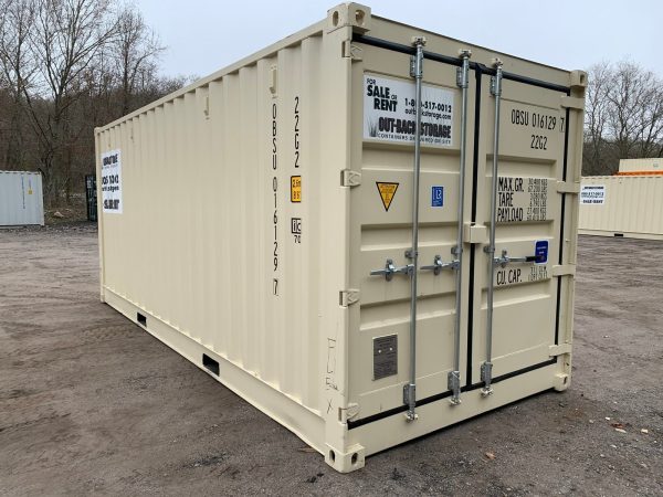 20ft Open Side Shipping Container Standard Height Wind and Watertight Beige - Image 15