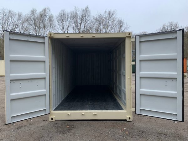 20ft Open Side Shipping Container Standard Height Wind and Watertight Beige - Image 16