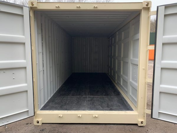20ft Open Side Shipping Container Standard Height Wind and Watertight Beige - Image 17