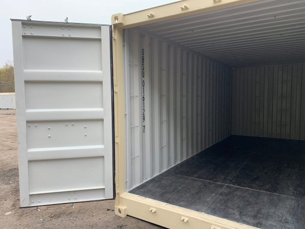 20ft Open Side Shipping Container Standard Height Wind and Watertight Beige - Image 18