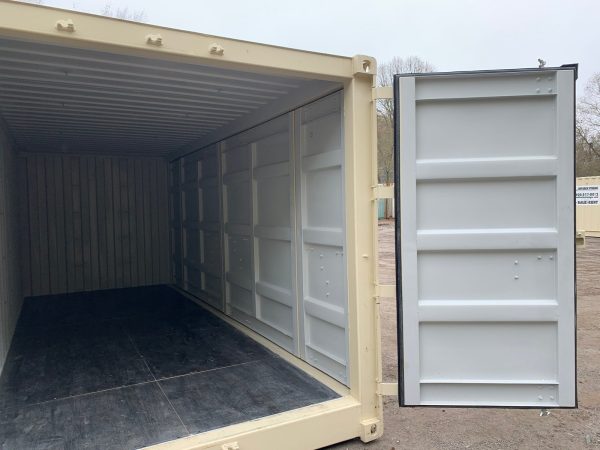 20ft Open Side Shipping Container Standard Height Wind and Watertight Beige - Image 19