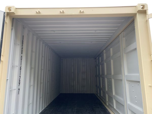 20ft Open Side Shipping Container Standard Height Wind and Watertight Beige - Image 20