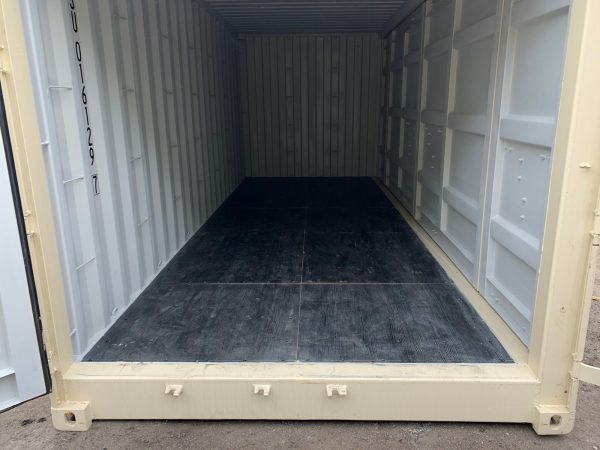20ft Open Side Shipping Container Standard Height Wind and Watertight Beige - Image 21