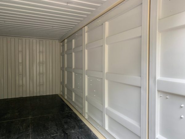 20ft Open Side Shipping Container Standard Height Wind and Watertight Beige - Image 24