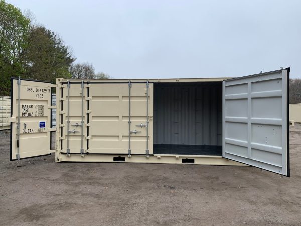 20ft Open Side Shipping Container Standard Height Wind and Watertight Beige - Image 27