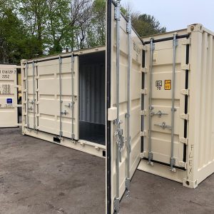 20ft Open Side Shipping Container Standard Height Wind and Watertight Beige