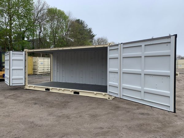 20ft Open Side Shipping Container Standard Height Wind and Watertight Beige - Image 30