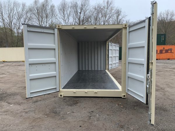 20ft Open Side Shipping Container Standard Height Wind and Watertight Beige - Image 31