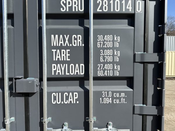 20ft Open Side Shipping Container Standard Height Wind and Watertight Gray - Image 2